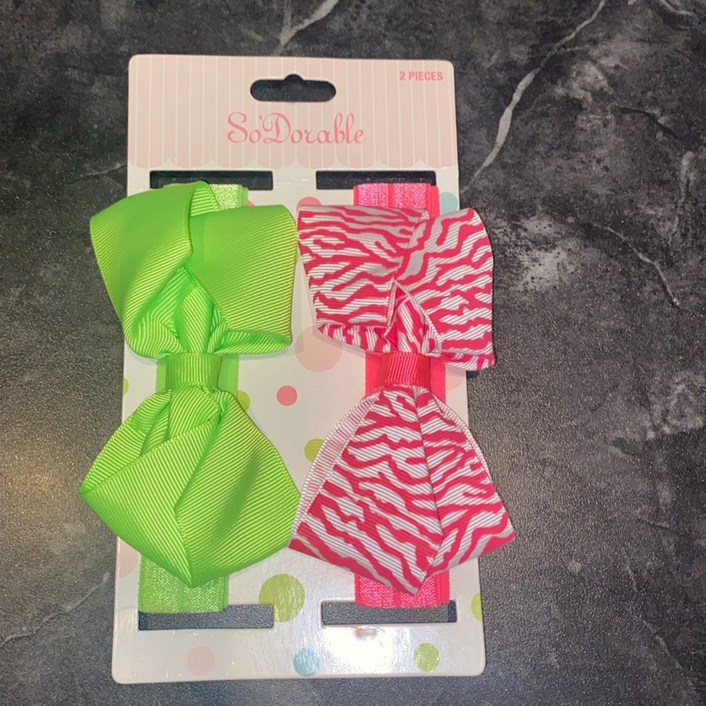 2 Piece So’Dorable Neon Bow Head Bands